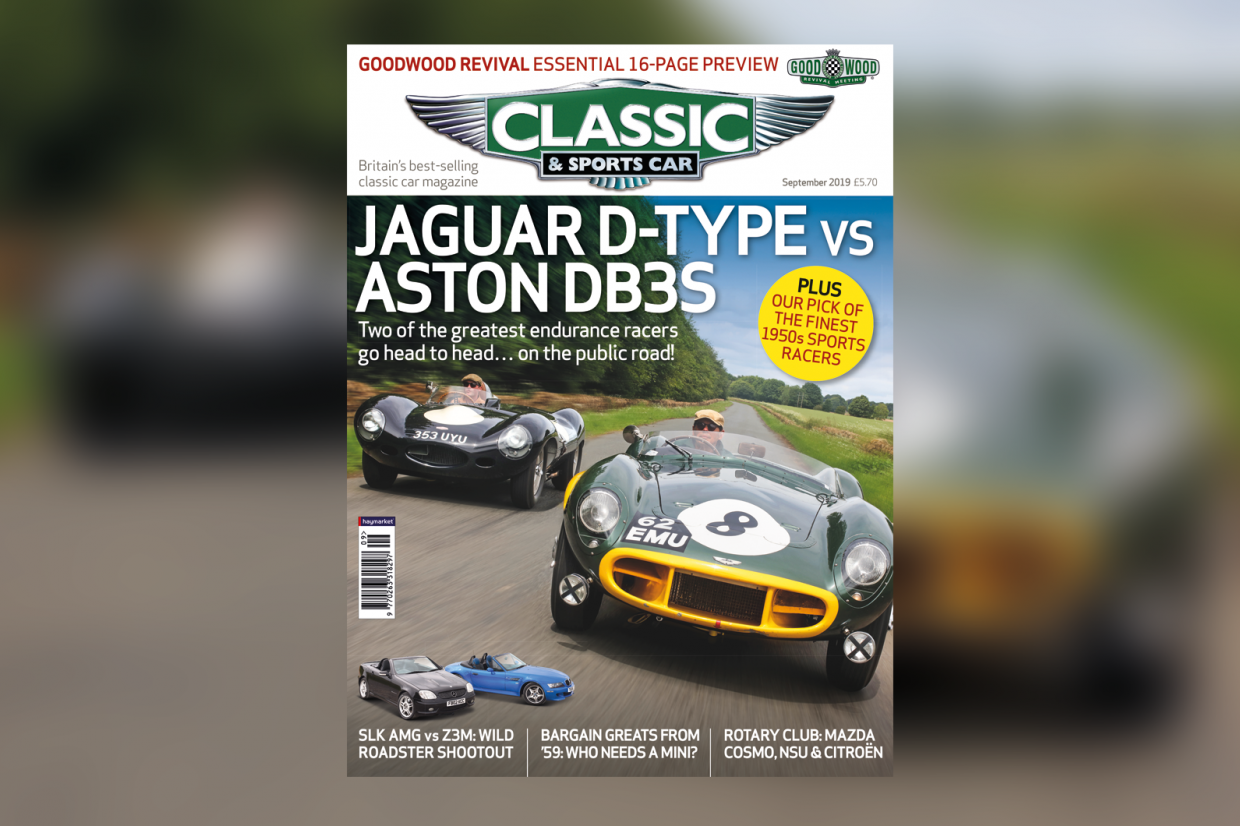 Classic & Sports Car – Jaguar D-type vs Aston Martin DB3S: Inside the September 2019 issue of C&SC