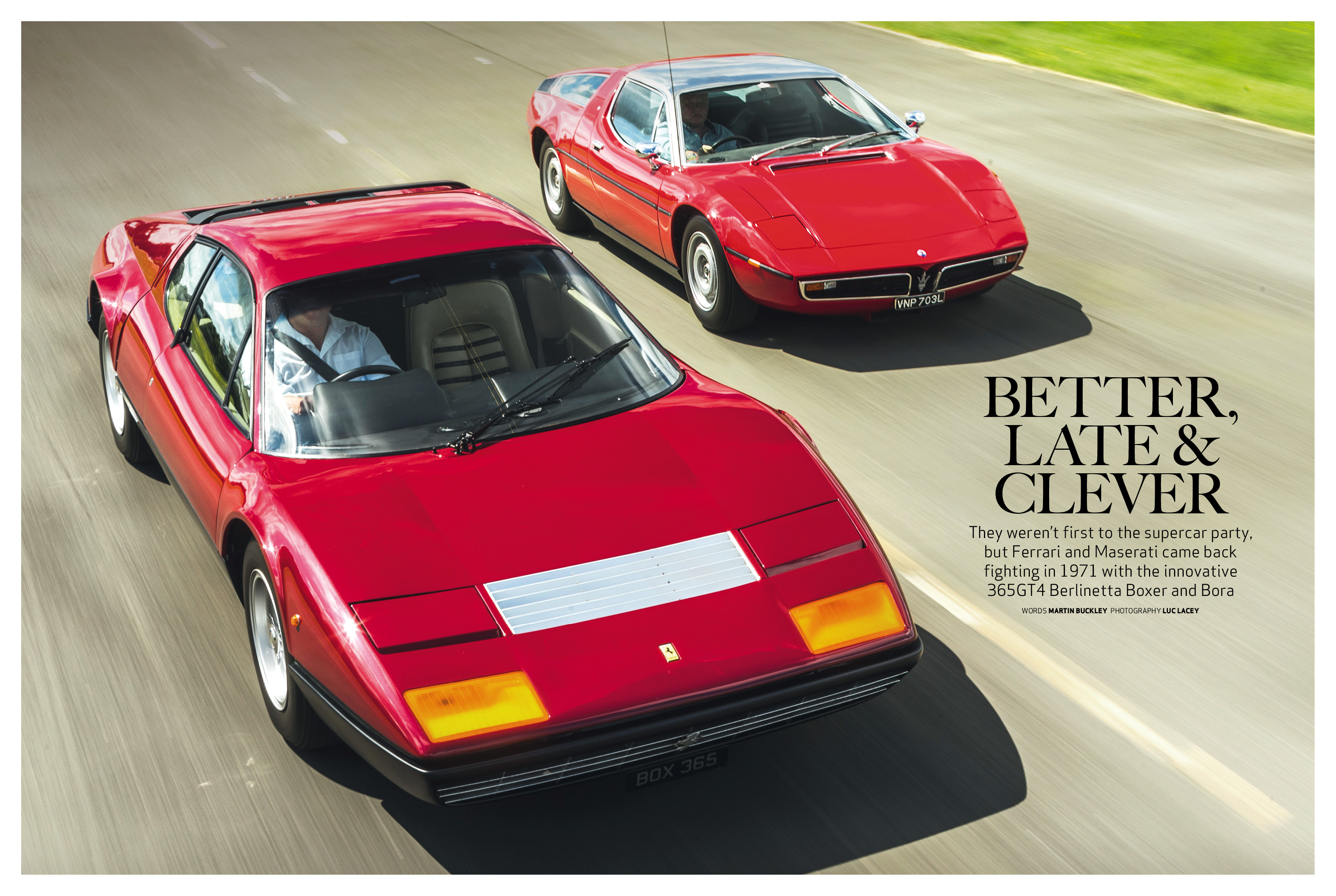 Classic & Sports Car – Ferrari 365GT4 Berlinetta Boxer vs Maserati Bora