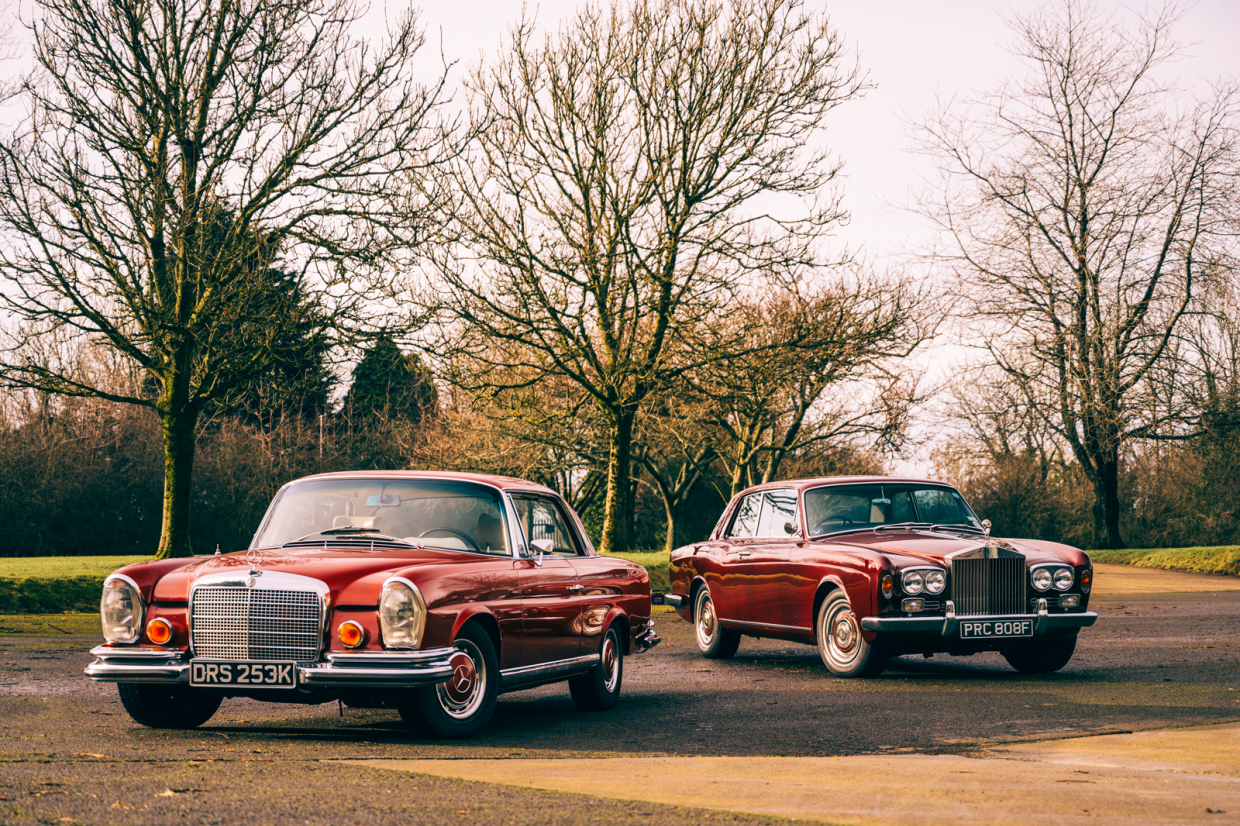 Classic & Sports Car – Glamour models: Mercedes-Benz 280SE 3.5 Coupé vs Rolls-Royce Silver Shadow MPW