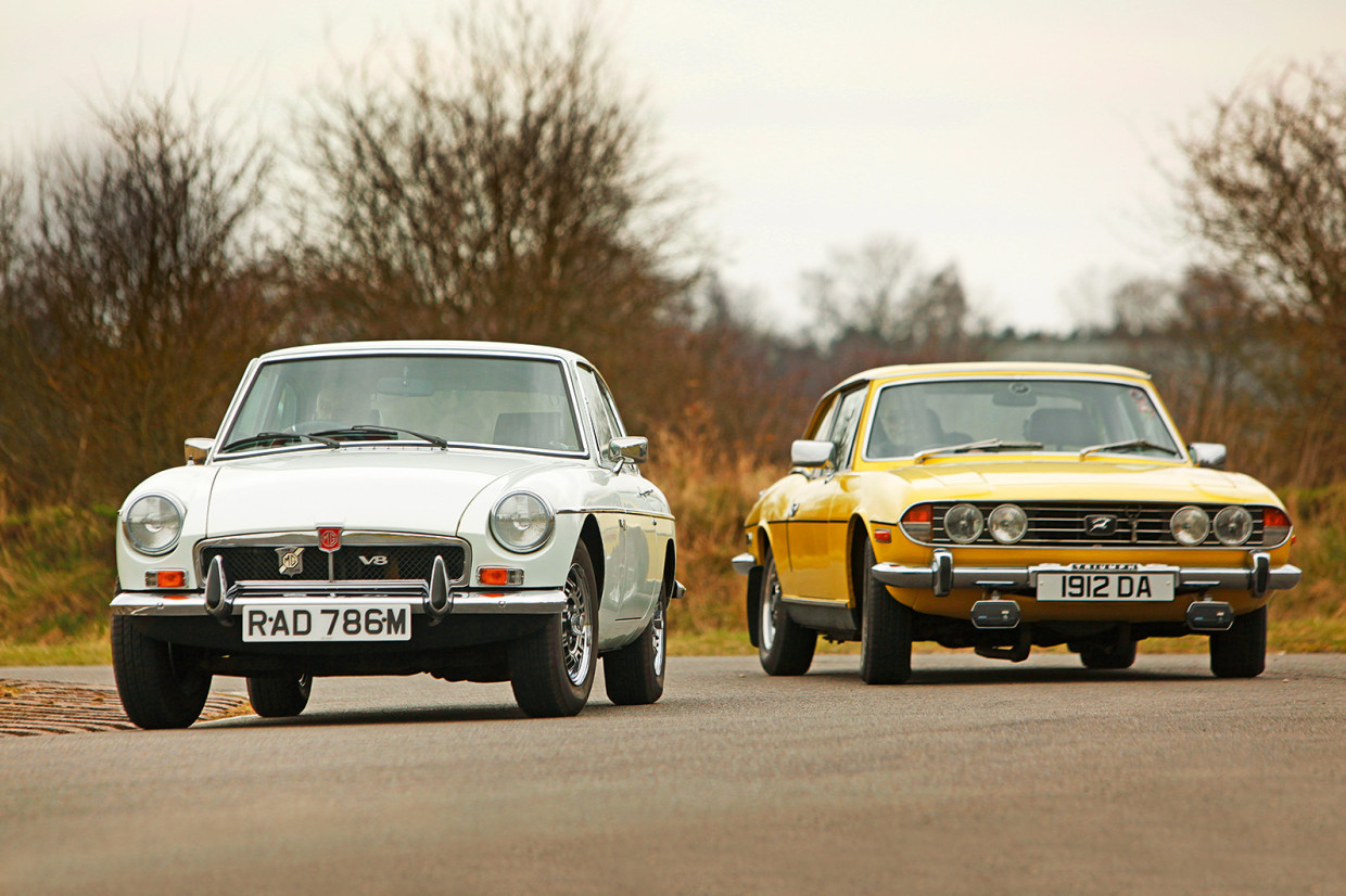 Classic & Sports Car – MGB GT V8 vs Triumph Stag: in-house rivals