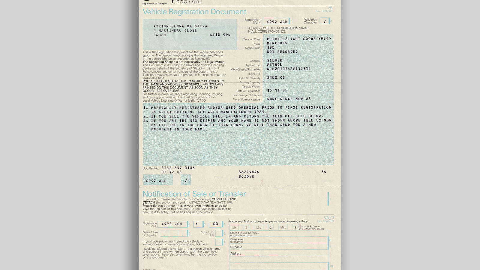 Ayrton Senna - Mercedes-Benz 190E 2.3-16